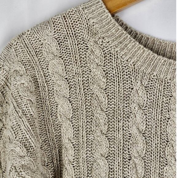 RALPH LAUREN KNIT BEIGE PULLOVER SWEATER – WOMEN'S SIZE S – CABLE TEXTURE - Picture 3 of 9